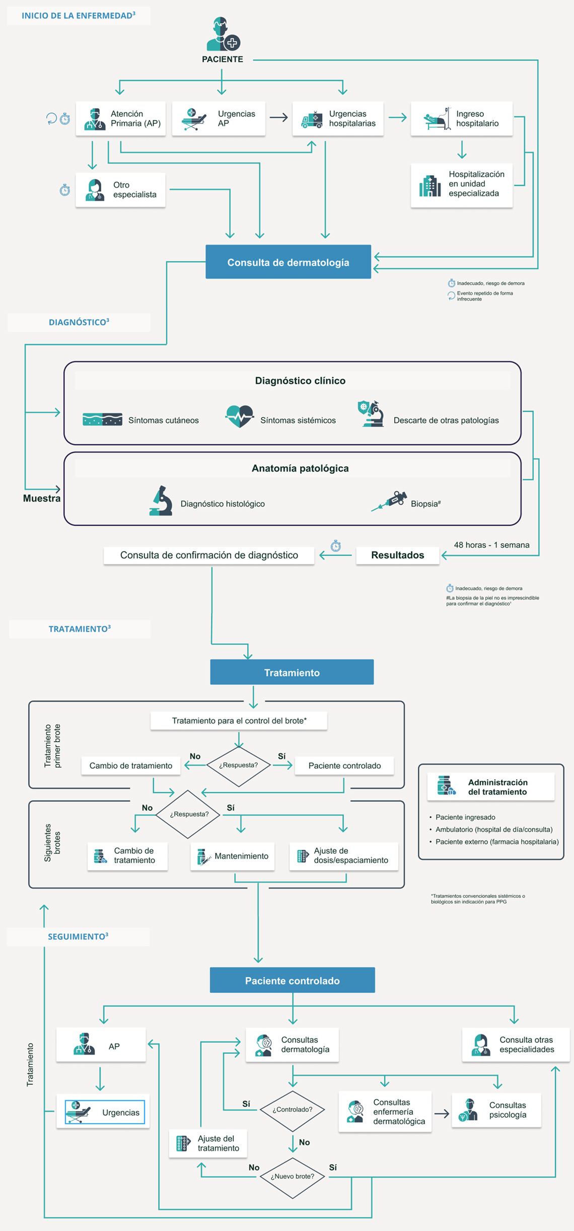 Esquema del recorrido asistencial del paciente con PPG