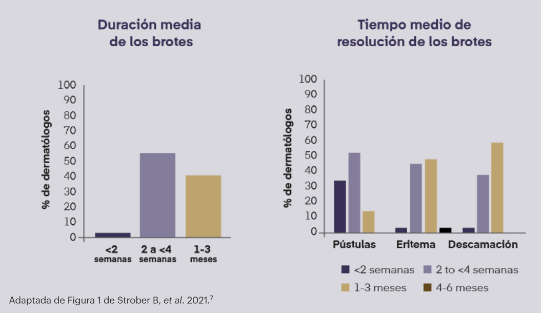 LA DURACIÓN DE LOS BROTES Y EL TIEMPO HASTA LA RESOLUCIÓN PUEDEN VARIAR